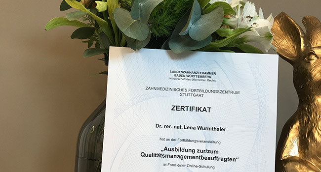Dr. Wurmthaler ist Qualitätsmanagementbeauftragte